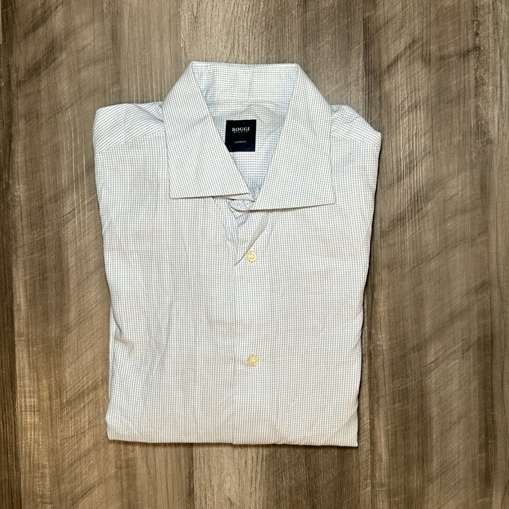 Boggi Milano Custom Fit French Cuff Long Sleeve Button Down Shirt - 42 or 16.5